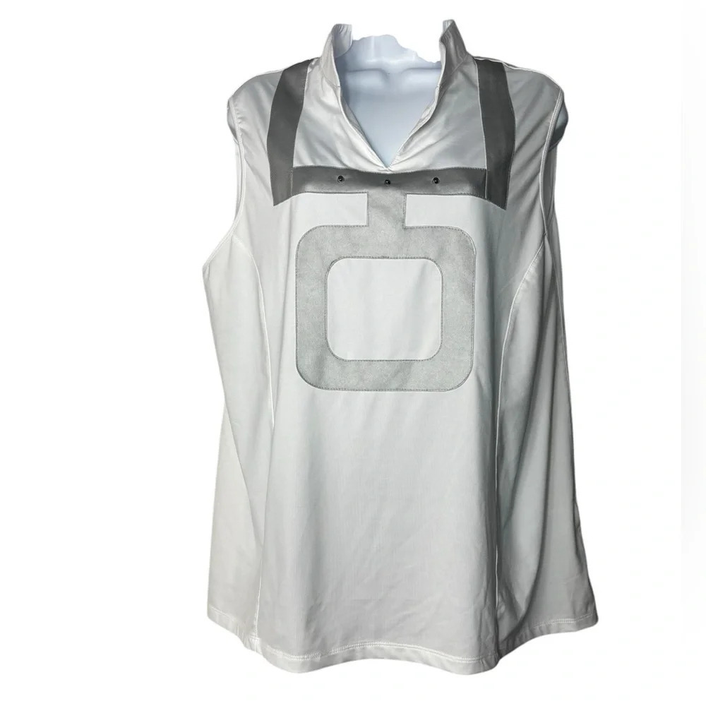 Jamie Sadock Tank‎ Top Womens XL  White Silver Accents Performance Golf Stretchy